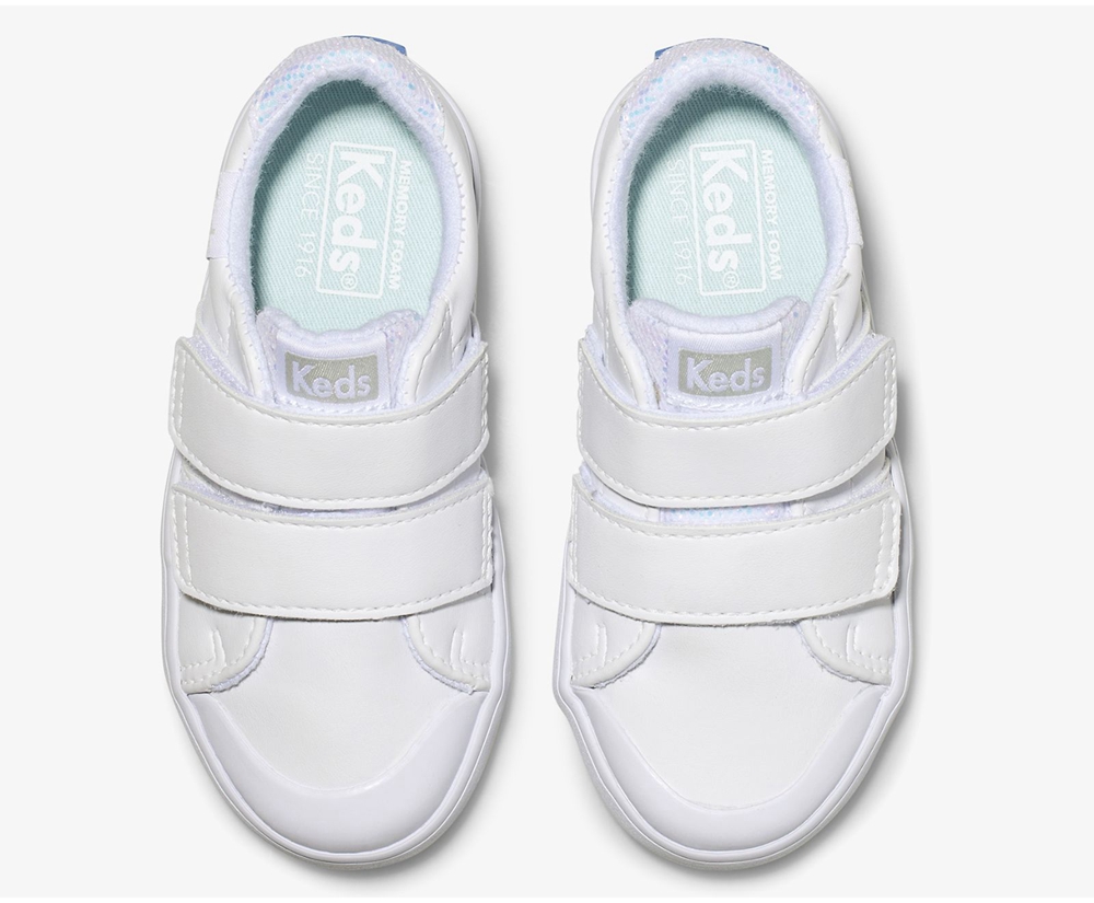 Kids Keds Slip Ons - Courtney - White - 7362-WTRZN